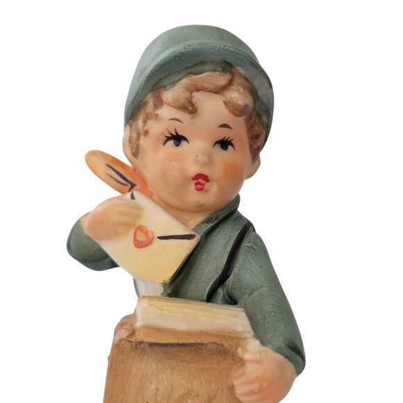 Vintage Figurines "Postman & Little Miss Mail" Hand-Painted Porcelain 5" JAPAN - Picture 3 of 13